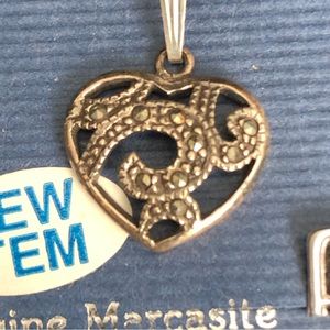 Marcasite Heart pendant on 18” chain